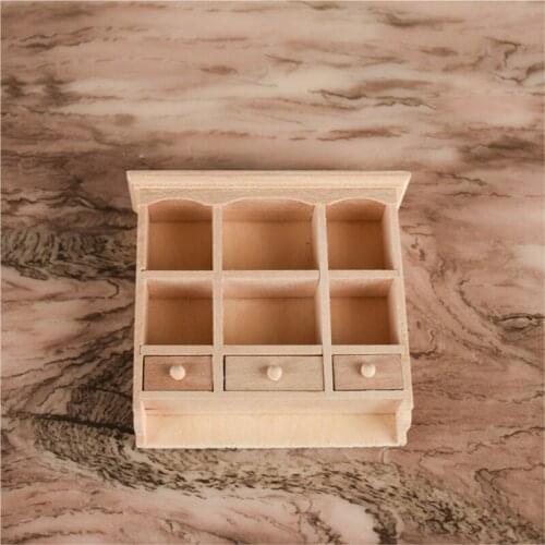 M02-X005 children baby gift Toy 1:12 Dollhouse mini Furniture Miniature rement wooden color Wall cabinet 1pcs