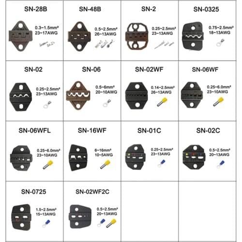LUBAN MINI EUROP STYLE crimping tool crimping plier die sets for SN series SN28B SN48B SN02B SN03H SN02C jaws 14 sets jaws