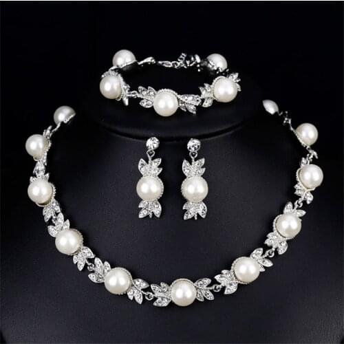Trendy Pearl Jewelry sets For Bride Fine Fashion Weeding Gifts
