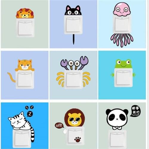 Cartoon Animal Lion Frog Switch Cover Room Decor Silicone On-off Switch Sticker Home Switch DIY Decoration Outlet Wall Stickers