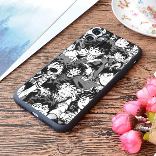 For iPhone Izuku Midoriya Manga Collage Print Soft Matt Apple iPhone Case