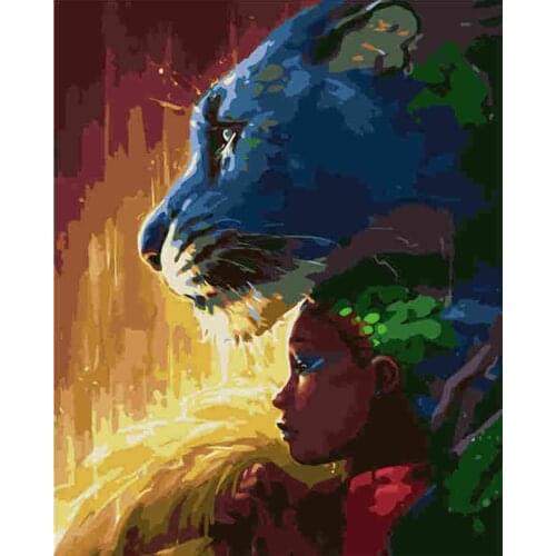 Painting By Number Canvas Schilderij Kits Aniaml Handgemaakte Cadeau Diy Unframe Kleuren Door Getallen Hond Home Decoratie