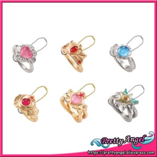 PrettyAngel - Original Bandai 20th Anniversary Die-cast Ring Charm Gashapon Set of 6 PCS