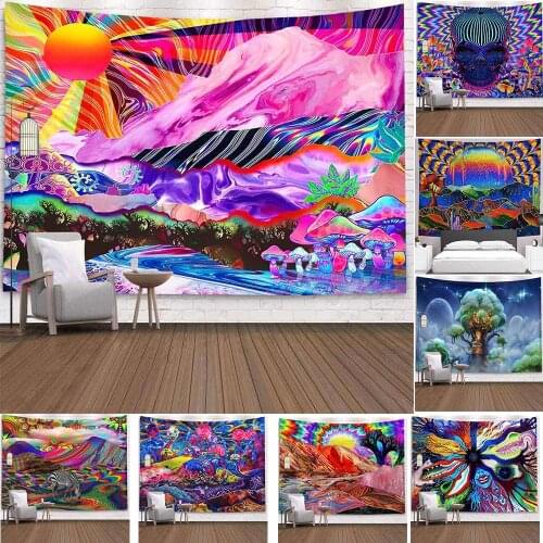 Psychedelic Natural Scenery Mountain Tapestry Wall Hanging Fantasy Wall Tapestry Hippie Tapestry Wall Carpets Trippy Tapestry