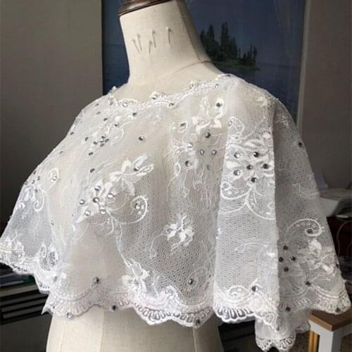 Luxury Real Image Wedding Wraps Lace Crystals Beads Sleeveless White Ivory Bolero Capes Sheer Boleros Custom Made Bridal Jacket