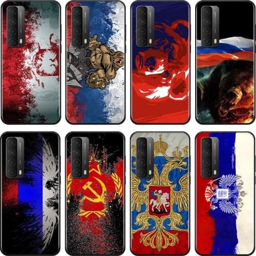 Russia Russian Flags Emblem For Huawei Y9A Y9S Y9 Y8P Y8S Y7A Y7P Y7 Y6 Y6P Y6S Y5P Y5 Prime Pro 2019 2020 Black Soft Phone Case