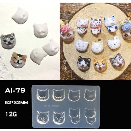 DIY Nail Art Silicone Mold 3D Cat Rabbit Wing Square Resin Mold Jewelry Tools