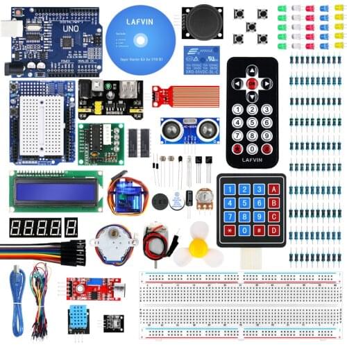 LAFVIN Super Starter kit / Learning Kit for Arduino UNO R3 Projects - Uno R3 Breadboard / Holder Step Motor with CD Tutorial