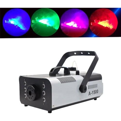 High power 1500W RGB 3in1 6pcs LED Smoke Machine Remote or Wire Control Stage Fog Machine