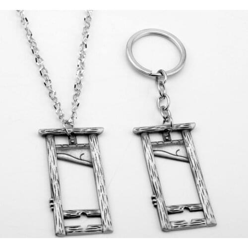 Vintage French Guillotine Keyring Keychain Metal Key Ring Chain For Men Women Car Bag Pendent G1525