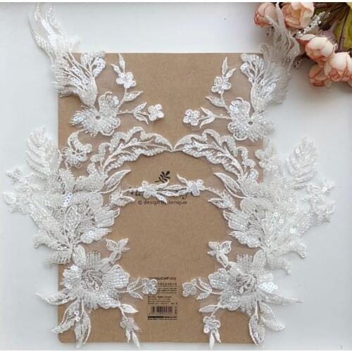 Embroidery Tube Beads Badges Clothes-Accessories Jeans Rose-Flower-Patch Applique DIY-Craft Sewing-On