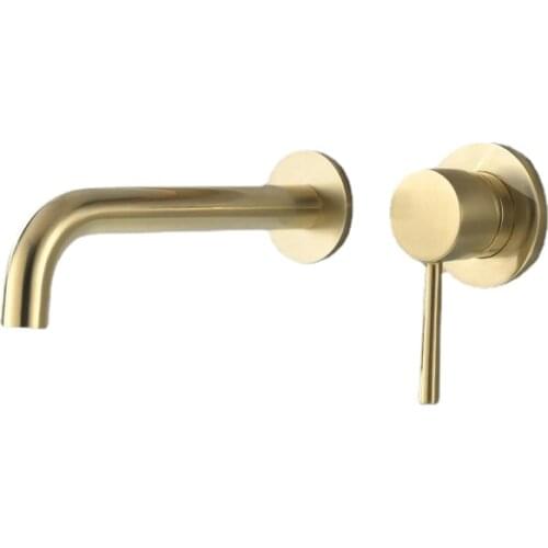 Factory Supply Wall Mounted Brass Valve Core Material And Gold Plating Wash Basin Taps Sink Faucets For Wholesale