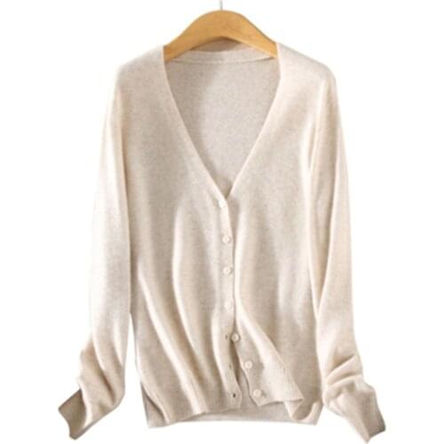 2020 Korean Fashion Spring and Autumn Knit Cardigan Womens Short Coat Cardigan V-neck Solid Color Large Size 3XL Sweater PZ3051