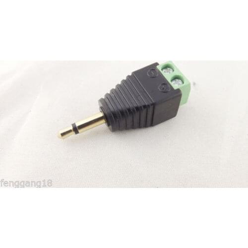 10pcs Adapter Converter 3.5mm 1/8" Mono Male Plug To AV Screw Video AV Balun Terminal