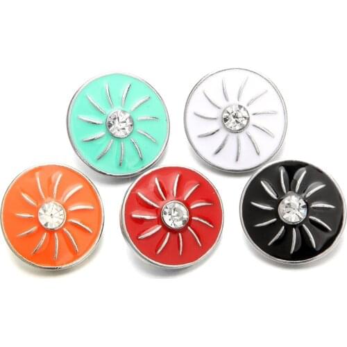 10pcs/lot New 18mm Snap Jewelry Oil Painting Flower Snap Button Fit Snap Necklace Bracelets Bangle for Women Buttons Jewelry