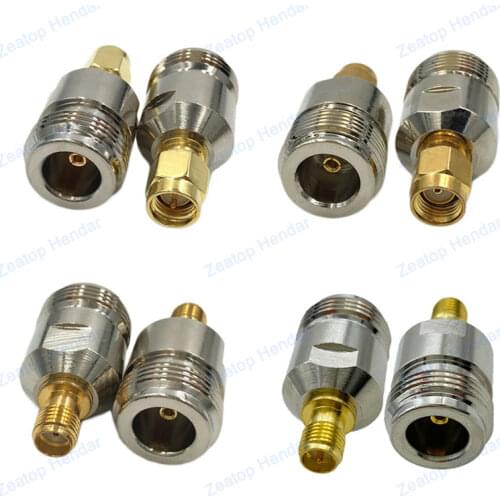 2Pcs Brass N Female to RP-SMA Male Plug RF Coaxial Cable Adapter Jack RP SMA to N F/M Connector High Quality