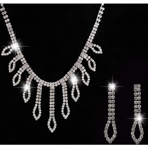 2016 Wholesale price wedding Jewelry Sets Crystal Bridal Choker best holiday giftNecklace Earrings Set Wedding Jewelry #N188
