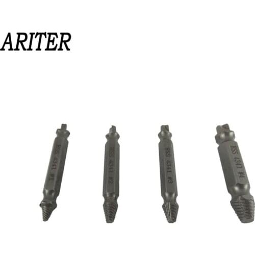 4pc ended damaged screw extract or broken breakage heads crew extractors wood bolts remover extract drill Tool