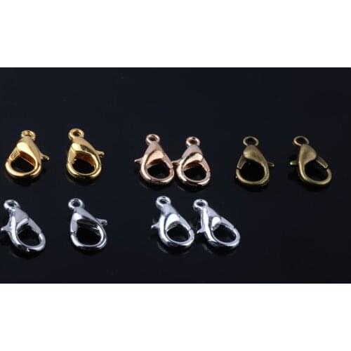 50pcs Diy Accessories Foundation Accessories Clasps & Hooks Lobster Clasp Alloy Stainless Steel Metal Handmade Materials 12mm