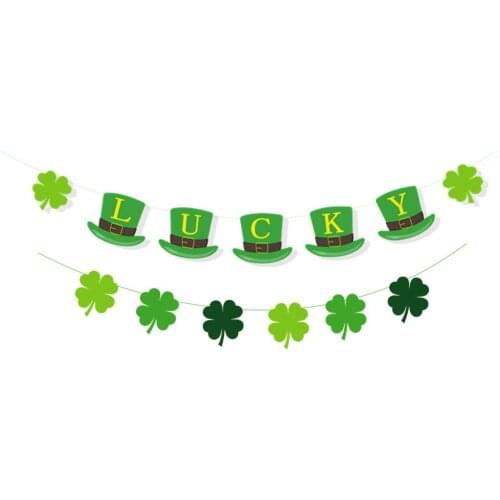5M Saint Patricks Day Banner Decor Bunting Pennant Four-Leaf Clover Garland Flags Irish Party Decorations Luckey Home Decor