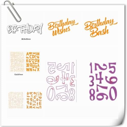 Birthday Words Alphabet DIY Cutting Dies Card Album Making Scrapbooking Template Stencil Embossing Craft New Dies For 2019