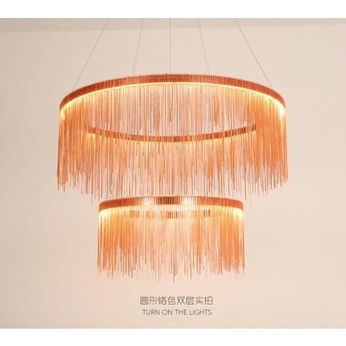 Aluminum Tassel Circular Chandelier For Living Room Dining Room Home Modern Luxury Simple European Style Led Bulb included