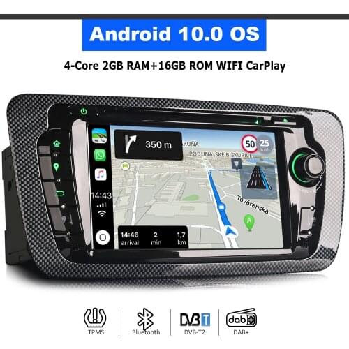7" Android 10.0 Car DVD Player GPS Navigation Bluetooth Wifi DAB Autoradio Auto CarPlay for SEAT IBIZA 2009-2013