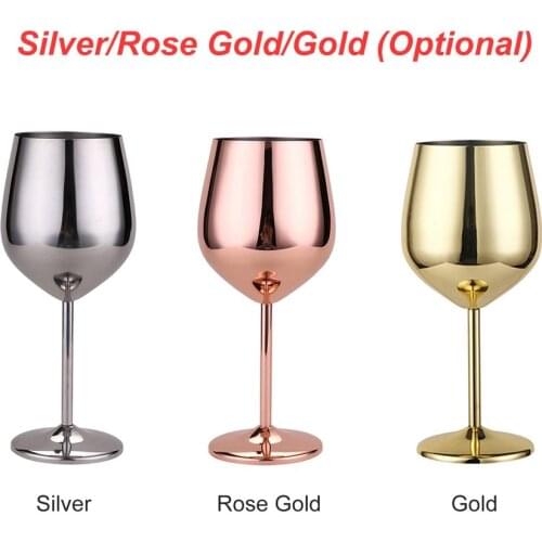 500ml Wine Glasses 304 Stainless Steel Champagne Cup Wine Goblets Creative Metal Wine Glass Party Barware Kitchen Tools