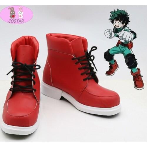 COSTAR Boku No Hero Academia Shoes Izuku Midoriya Cosplay Costume Shoes My Hero Academia Red Boots