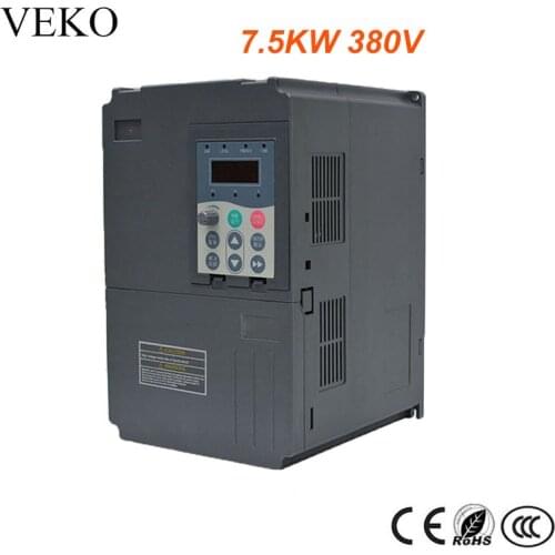 7.5KW 380V 3 Phase Input VFD Frequency Inverter Triphase 380V Output 17A Motor Speed Control Frequency Drive Converter 50/60Hz