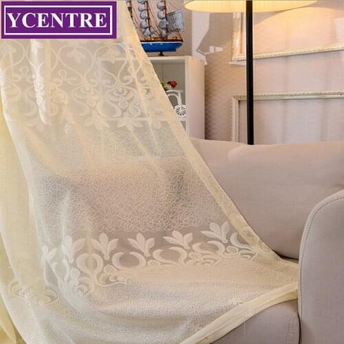 YCENTRE Decorative Semi jacquard Lace sheer Curtain Tulle Voile Panel for Windows Living Room Kitchen Bedroom Door Curtains