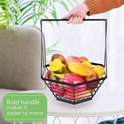 Hot Fruit Basket for Kitchen Counter Storage Banana Hanger Stand Bowl Handle Bread Counter Detachable Display Stand