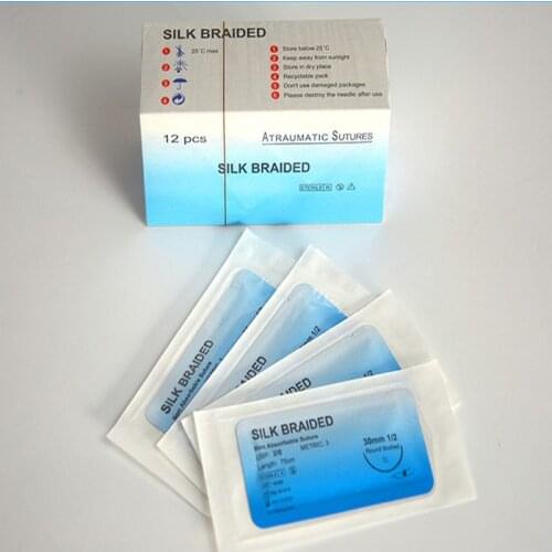 12pcs/set Suture needle Training aids sutures surgery suture kit specification 2/0 30mm to Improve Medical Technique Exercise