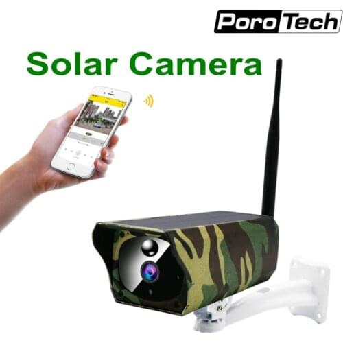 Solar Powered Camouflage Camera Y4 1080P IP67 waterproof outdoor wireless security Wifi IP Camera PIR Motion Two-way Audio