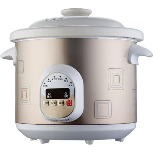 DMWD Microcomputer Control 1.5L Electric Stew Pot 5 Menu Ceramics Electric Slow Cooker Porridge Pot 9 H Appointment 220V