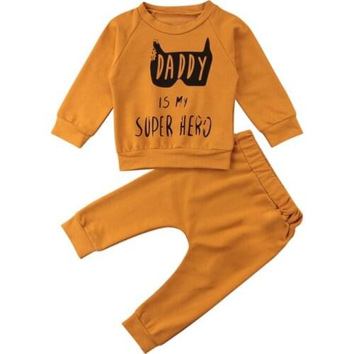 Newborn Baby Boy Girl Clothes Set 2Pcs Infant Toddler Kid Long Sleeve Top T-Shirt Pants Panties Outfit Autumn Spring 0-3T