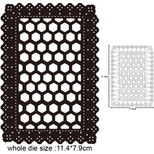 Lace Honeycomb Frame Metal Cutting Dies Stencils for DIY Scrapbooking Decor Embossing die cut DIY Album Cards Making Craft dies