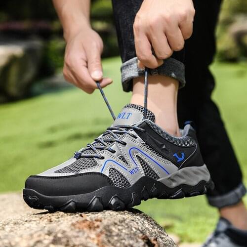 Men Mesh Casual Shoes Women Outdoor Sports Breathable Summer Wear Resisting Trekking Footwear Climbing light hiking Shoes Man