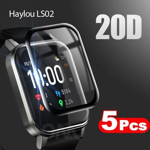 20D Curved Edge Full Coverage Soft Protective Film Cover For Xiaomi Haylou LS02 Smart Watch 2 Screen Protector (Not Glass)