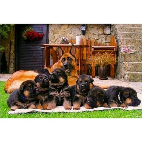 21 style 5d diamond painting dog German shepherd icon full square drill diamond embroidery kit mosaic animal sticker