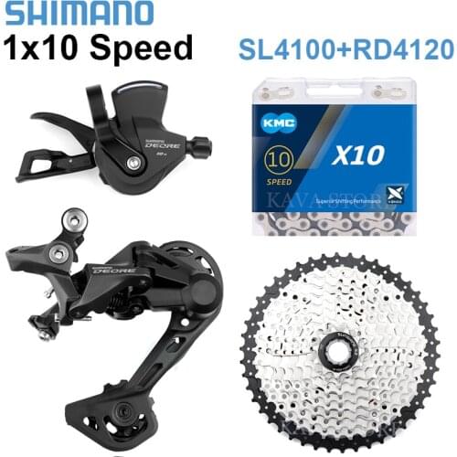 Shimano Deore RD-M4120 Kit Derailleurs 1x10 Speed SL-4100 Shifter Lever KMC 10S Chain 36 40 42 46 50T 10S Cassette 10v Groupset