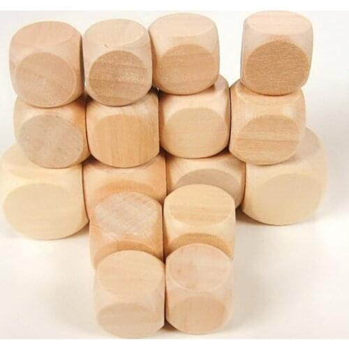20PCS/Lot Dice Set High Quality 6 Sided Blank DIY Wooden Dice