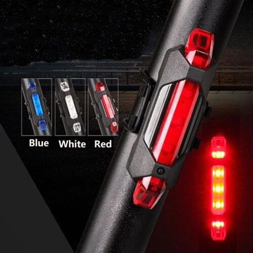 Newly Portable Head Back Bike Flashing USB Rechargeable Bicycle Light Tail Set Warning Lamp Bike Accessories #264188