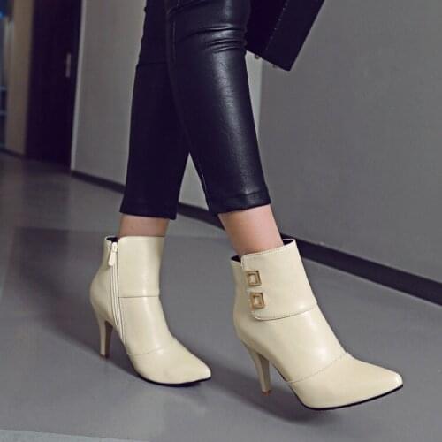2021 new winter Plush high heeled boots womens white spring and autumn single boots British style Martin boots