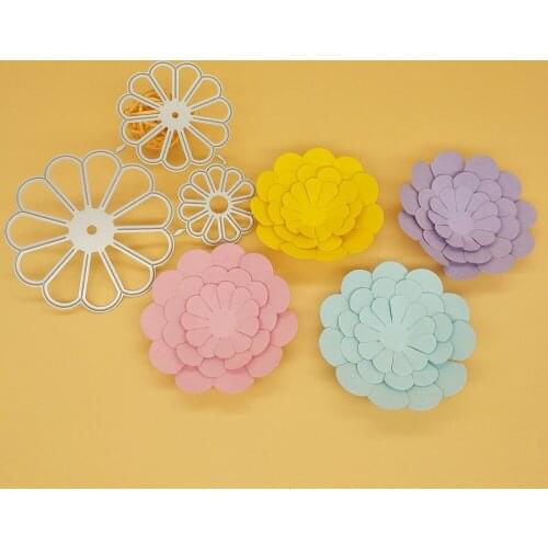 Brand new 3 in 1 flower metal cutting mold photo album cardboard DIY gift card decoration embossing crafts