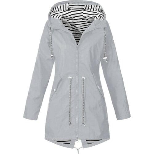 New Casual Women Waterproof Raincoat Jackets Ladies Long Sleeve Outdoor Coats Wind Rain Forest Hooded Jacket Coat