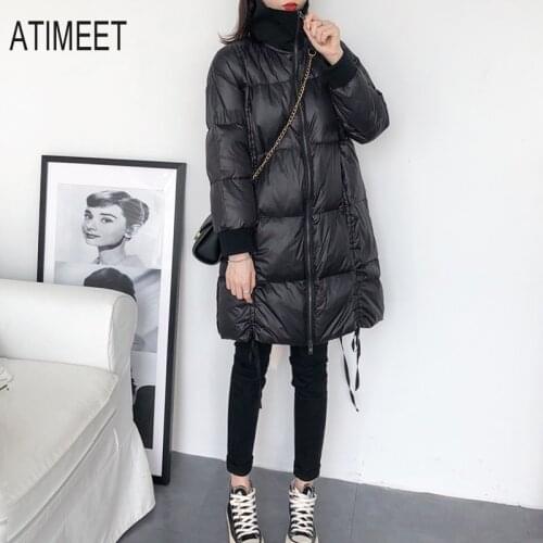 New Women Long Down Jacket White Duck Jackets Winter Warm Coats And Parkas Female Outwear