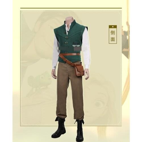New Anime Tangled Flynn Ryder Uniform Cosplay Costume Halloween Cos Outfit For Male H