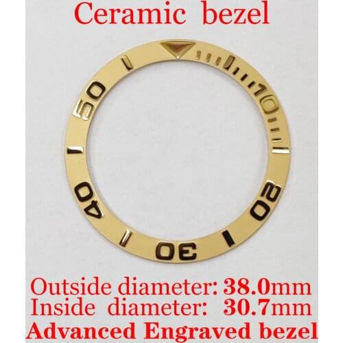38mm 2021 New Style Advanced Engraved Ceramic Bezel Suitable For 40mm Case Accessories