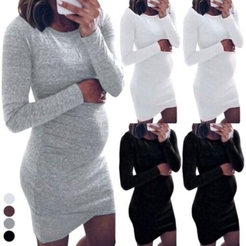 Autumn Mini Dresses Women Maternity Dress For Pregnant Woman Pregnancy Clothes Long Sleeve Mother Womens Dress Home